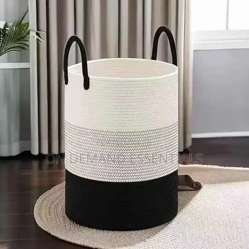 Cotton Rope Basket Large Storage Basket With Handles