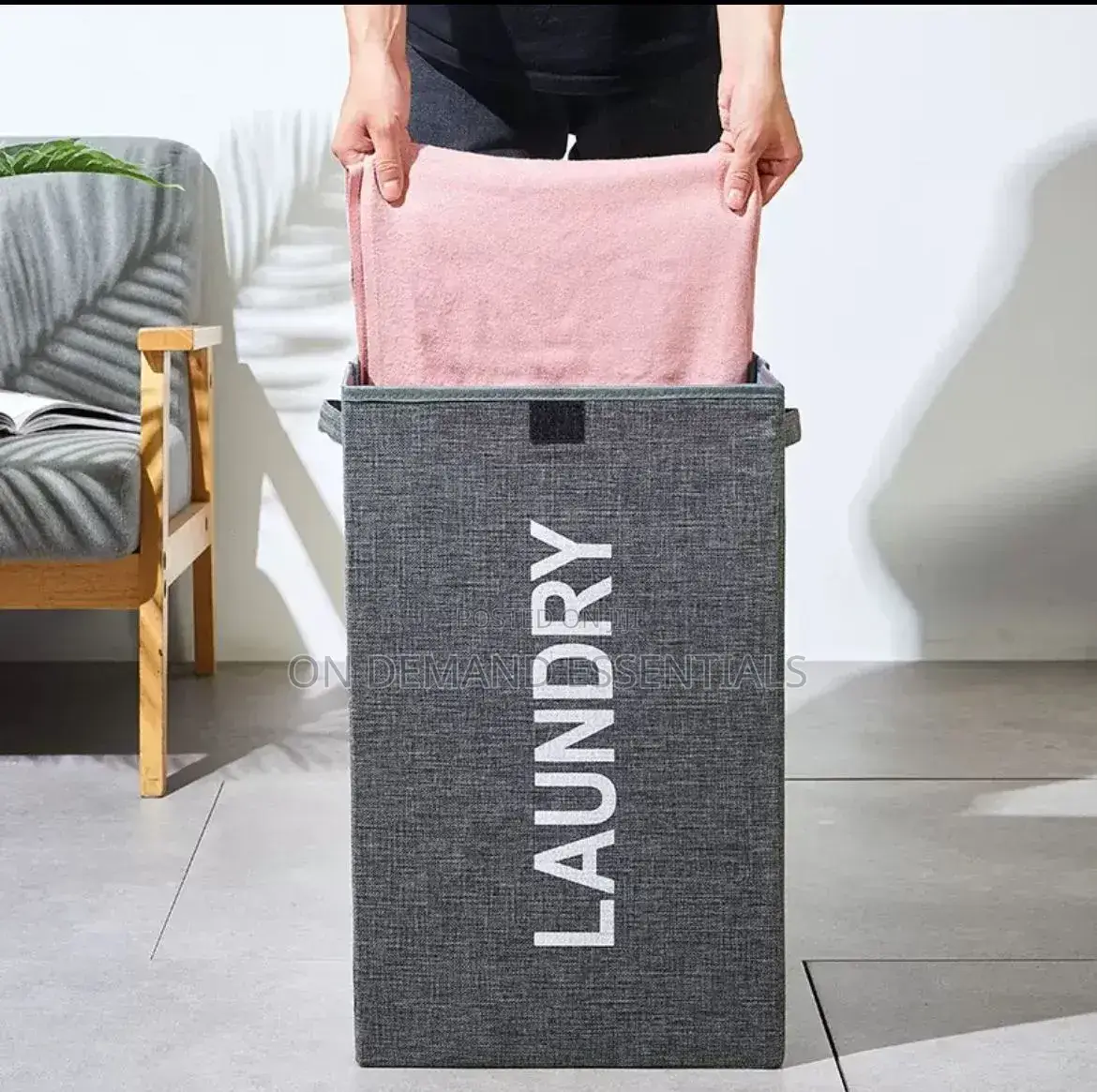 Large Capacity Foldable Laundry Basket With Lid and Handles