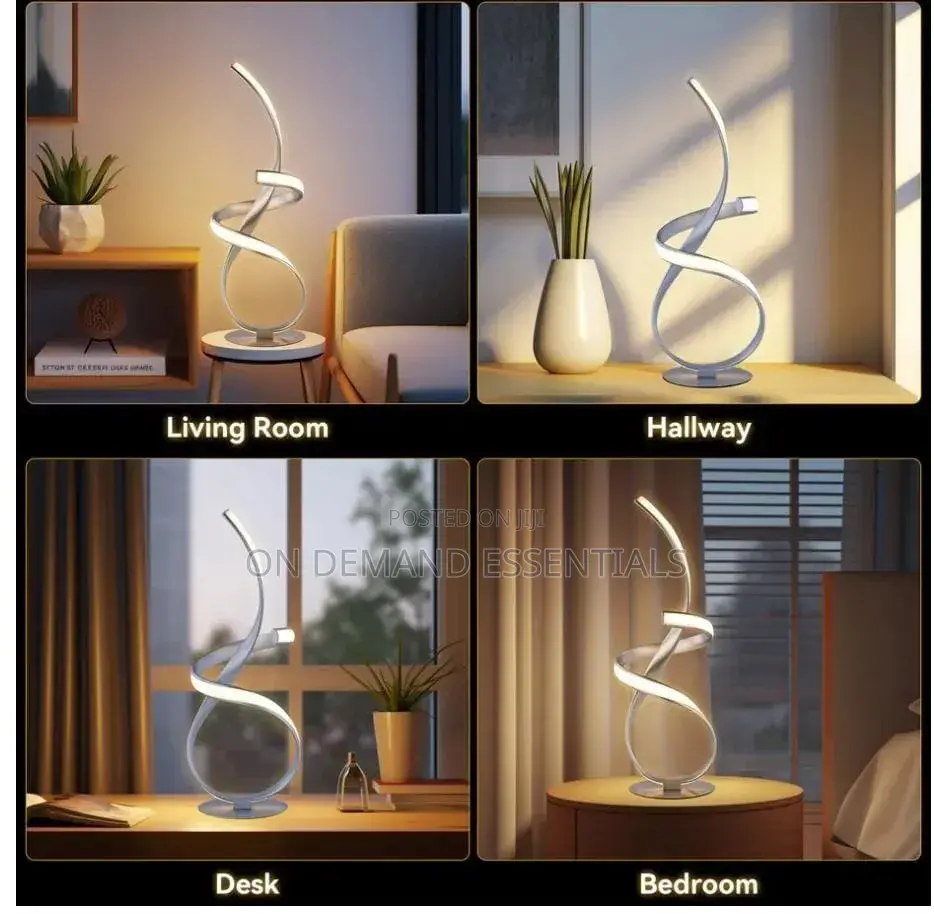 Gold Ribbon LED Table LampGold Twisted Frame With LED stripsWarm