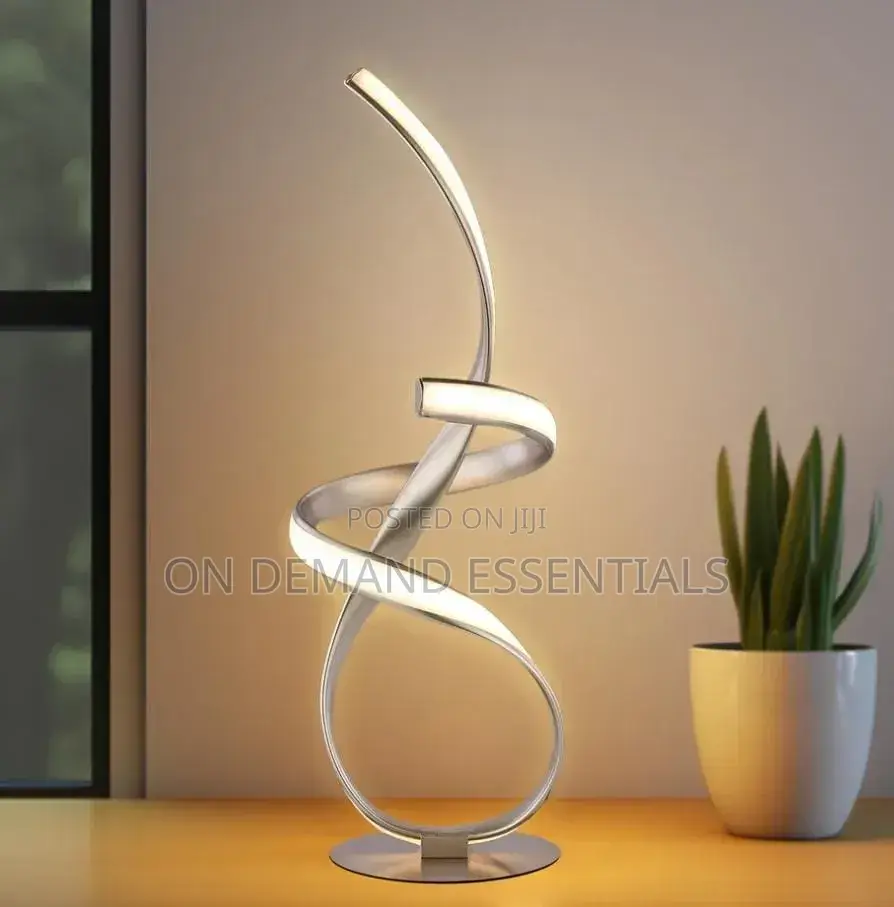 Gold Ribbon LED Table LampGold Twisted Frame With LED stripsWarm