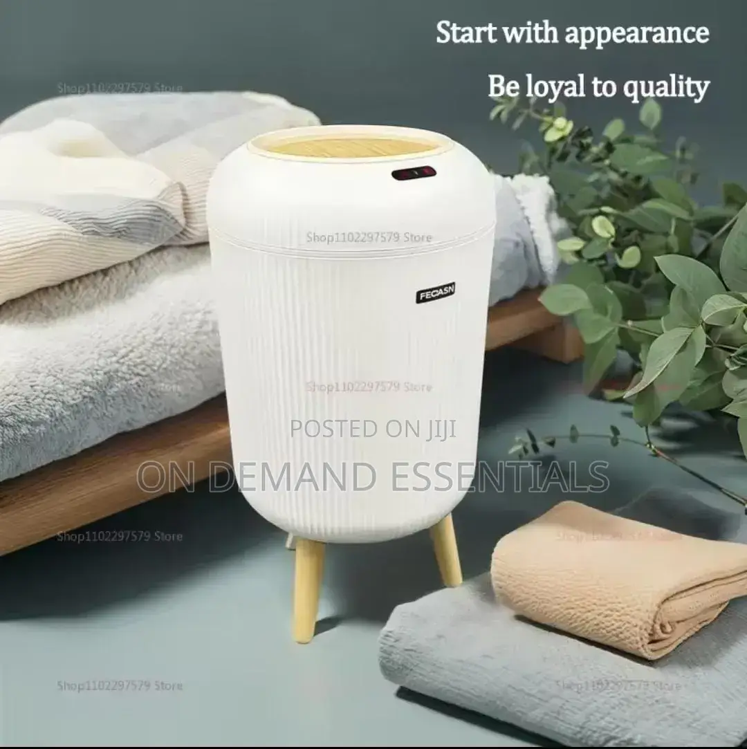 Smart Trash Can Automatic Flip Cover Simple White