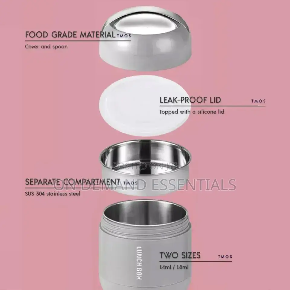 Stainless Steel Food Portable Lunch Box 1000ml, Thermos Food Flask