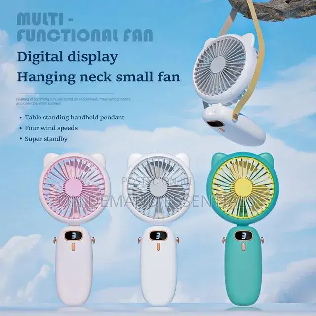 *Mini Folding Electric Fan With Strap, for Women, Girls Kids