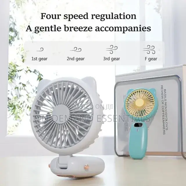 *Mini Folding Electric Fan With Strap, for Women, Girls Kids