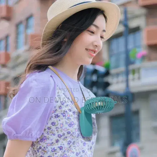 *Mini Folding Electric Fan With Strap, for Women, Girls Kids
