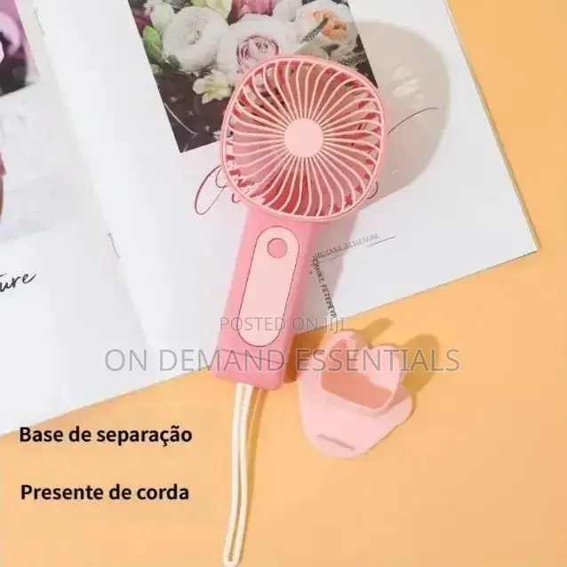 Cute Mini Hand Fan With Phone Holder, Summer Outdoor Cooler