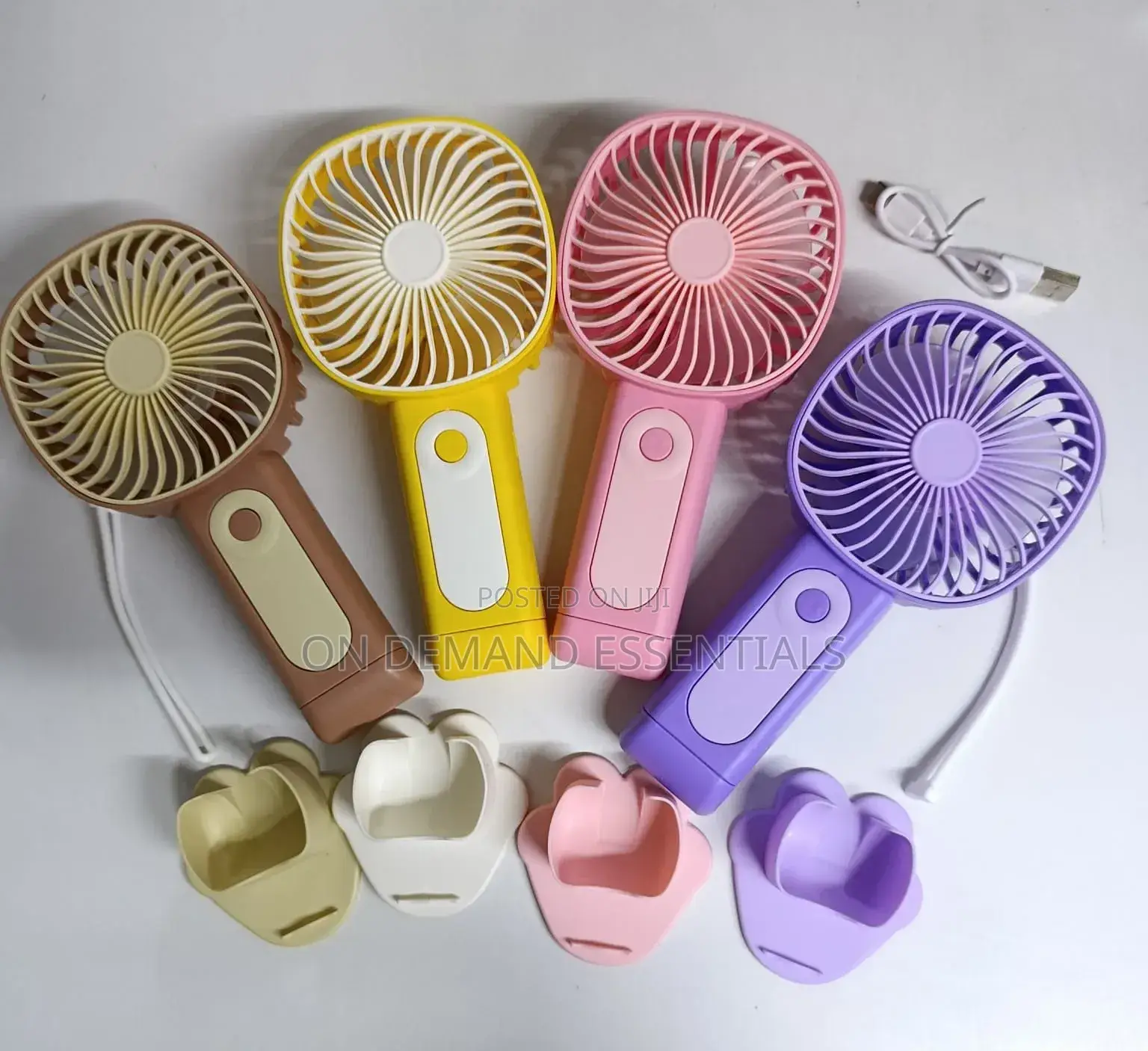 Cute Mini Hand Fan With Phone Holder, Summer Outdoor Cooler
