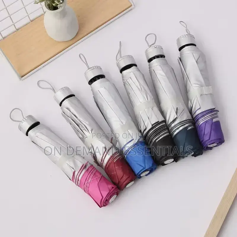 Fashion Umbrellas Parasol Solid Color Three Folding Rain Sun