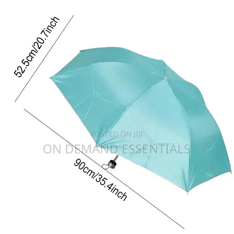 Fashion Umbrellas Parasol Solid Color Three Folding Rain Sun