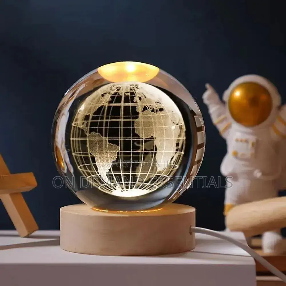 *3D Earth Crystal LED Ball Night Lamp Warm Light