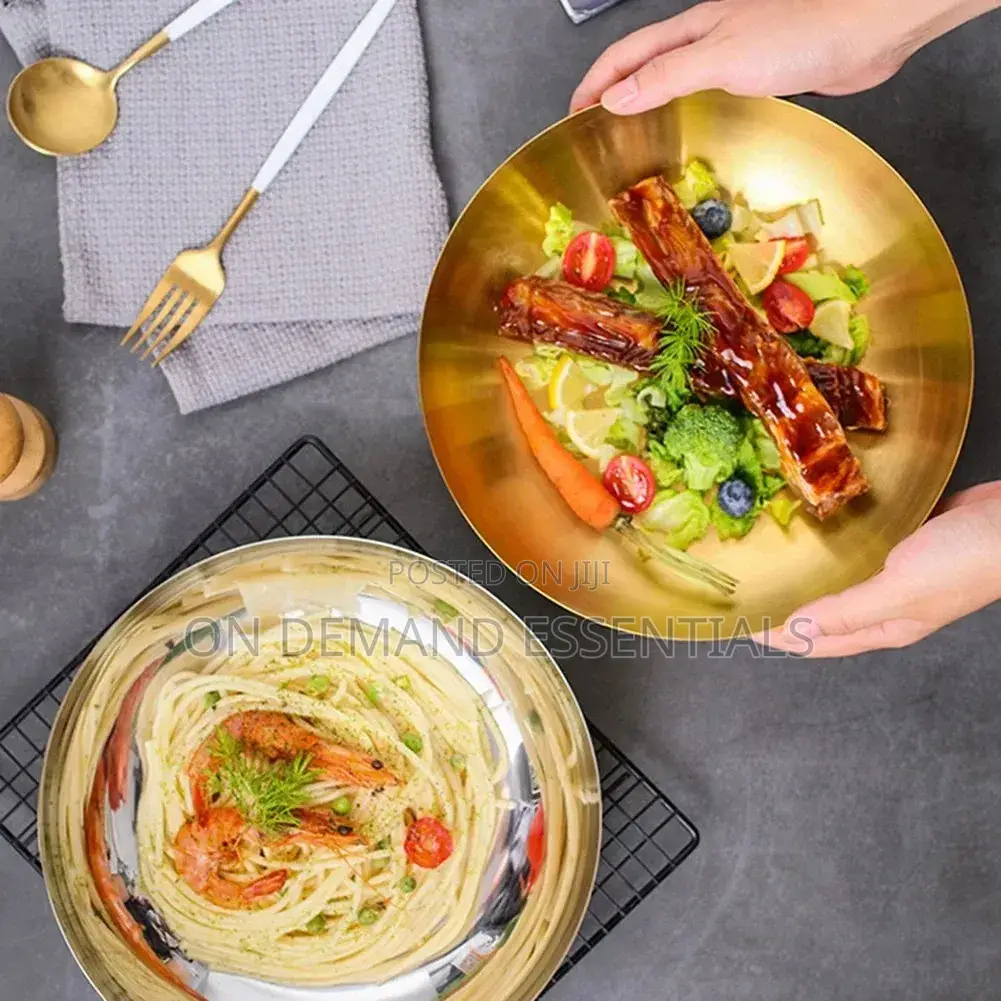 3 Litre Gold Stainless Steel 28cm Ramen Bowl Perfect for Family Meals