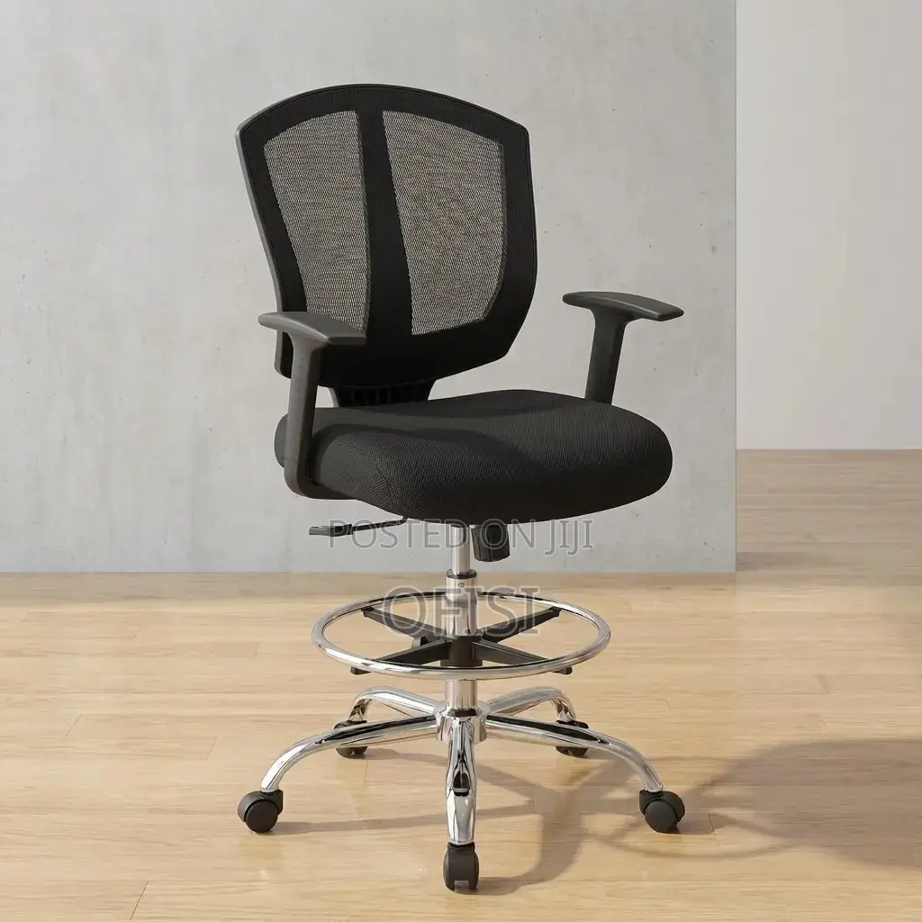 Office Chair; Adjustable Cashier Chair With Foot Ring