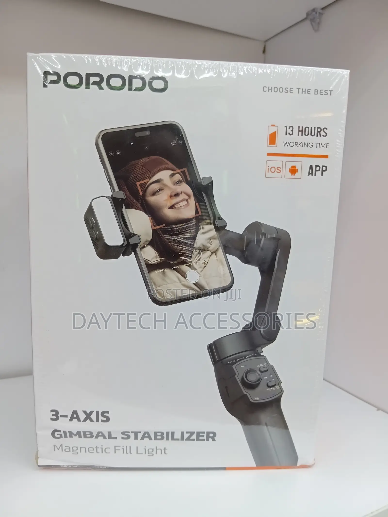 Porodo 3-Axis Gimbal Stabilizer Magnetic Fill Light - LFS127