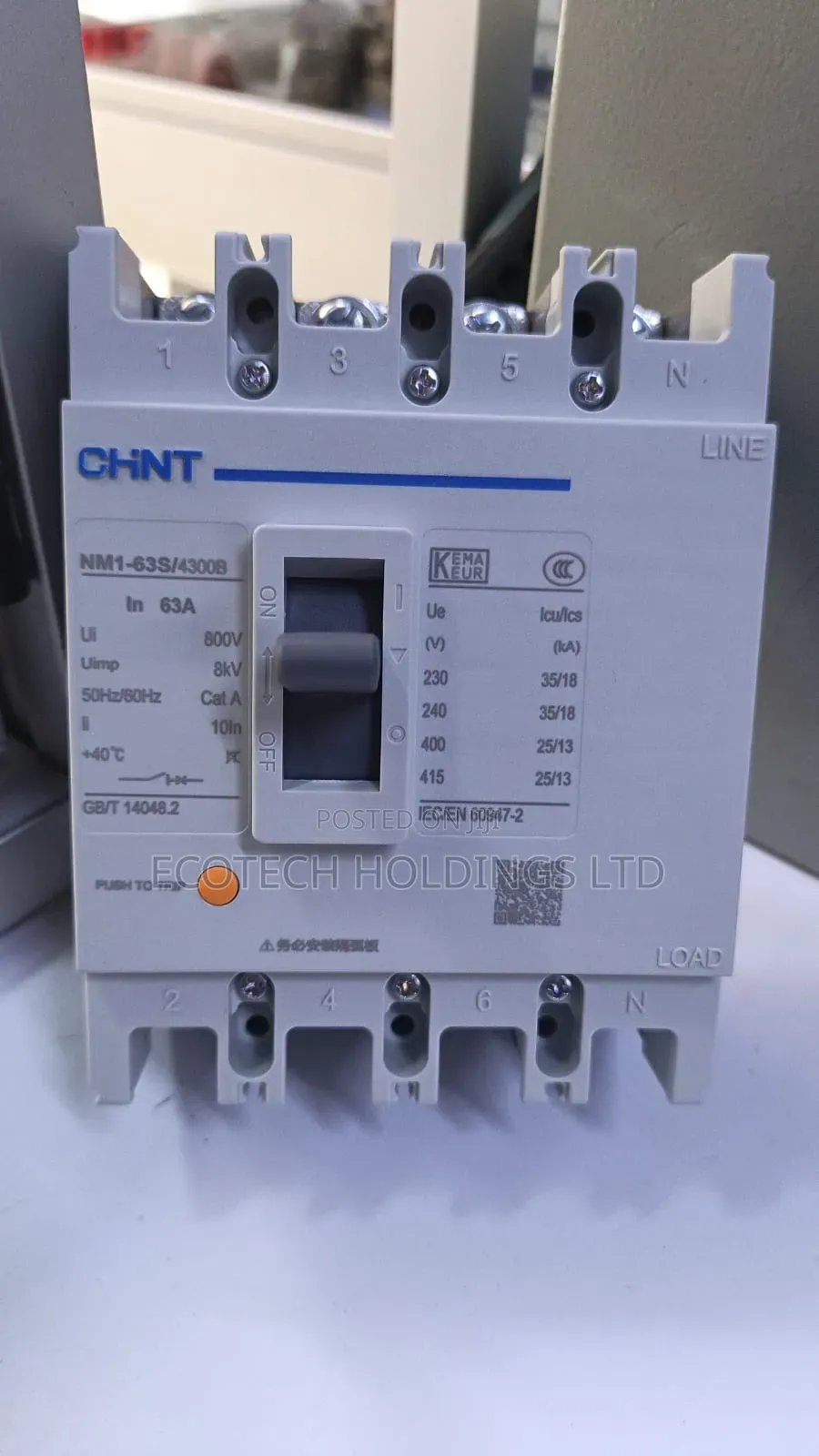 100Amps 3 Pole Chint McCb Ty3
