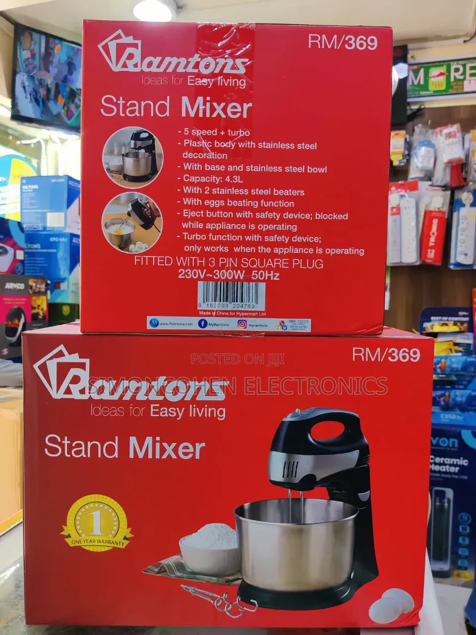 Ramtons Stand Mixer 4.3Litres 5-Speed+turbo