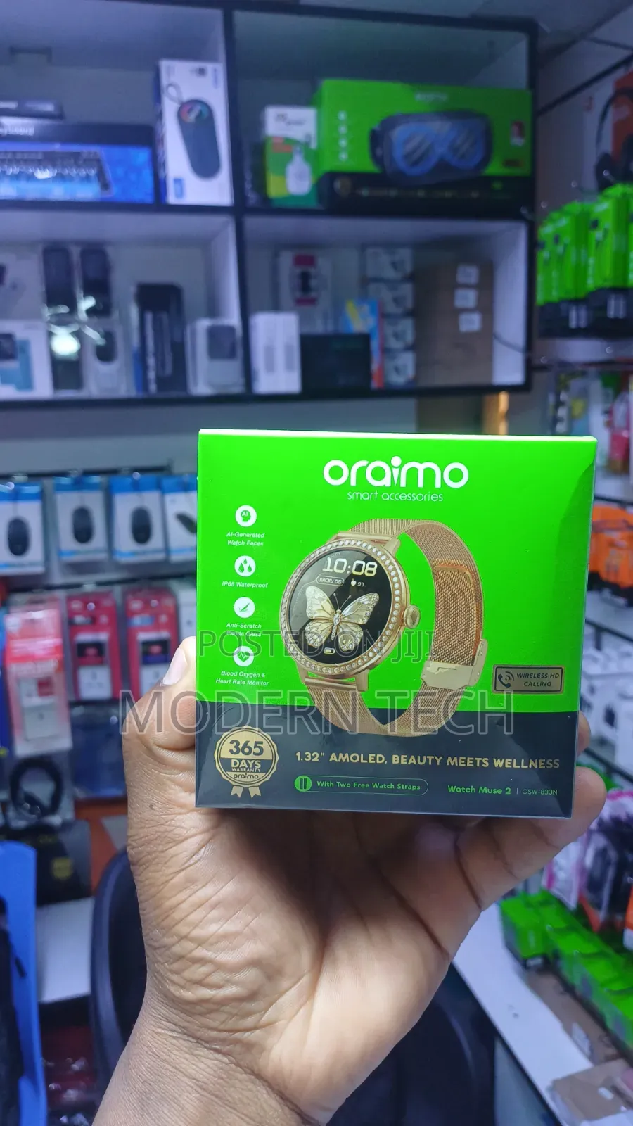 Oraimo Muse 2 Smart Watch – 140+ Sports Modes AMOLED Display