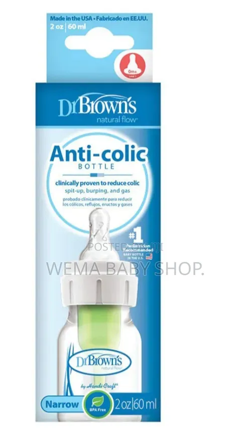 Dr. Brown's 60ml Anti-Colic Baby Feeding Bottle (Newborn)