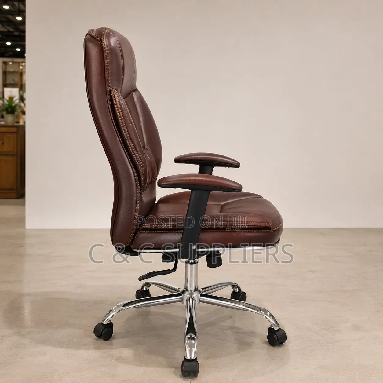 Brown Leather Swivel Generic Seat