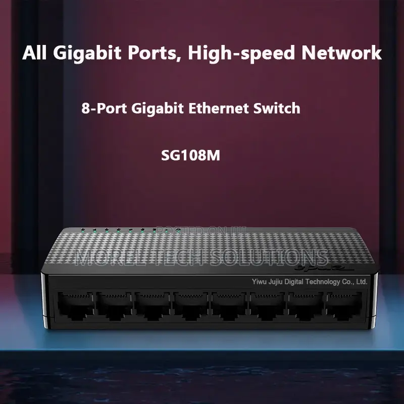 8-Port Gigabit Network Switch Plug Play High-Speed Ethernet Hub S108