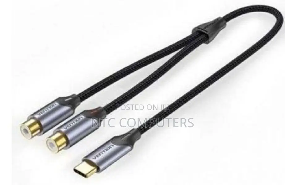 Vention USB-C Male to 2-Female RCA Cable 1.5M Gray Aluminum AlloyType