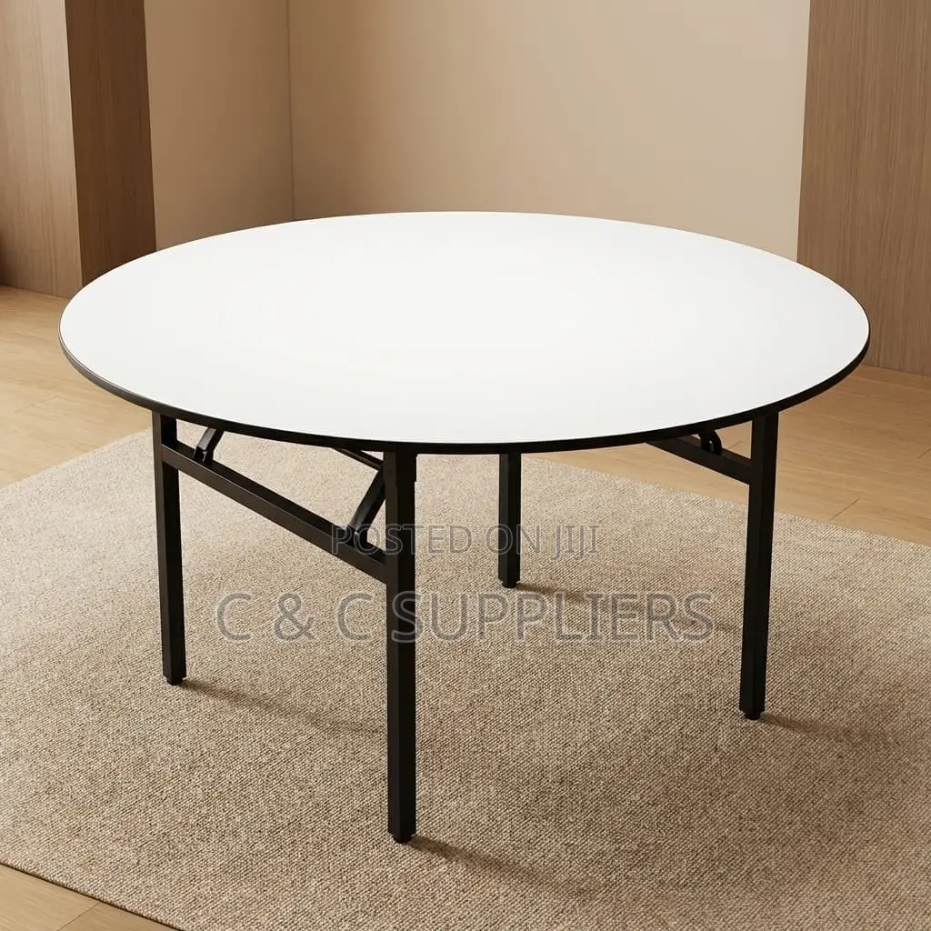 White Round Event Banquet Table