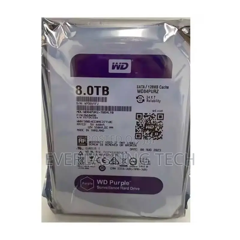 Wd Purple Surveillance Hard Drive 8 Tb, 128 Mb, 5640 RPM