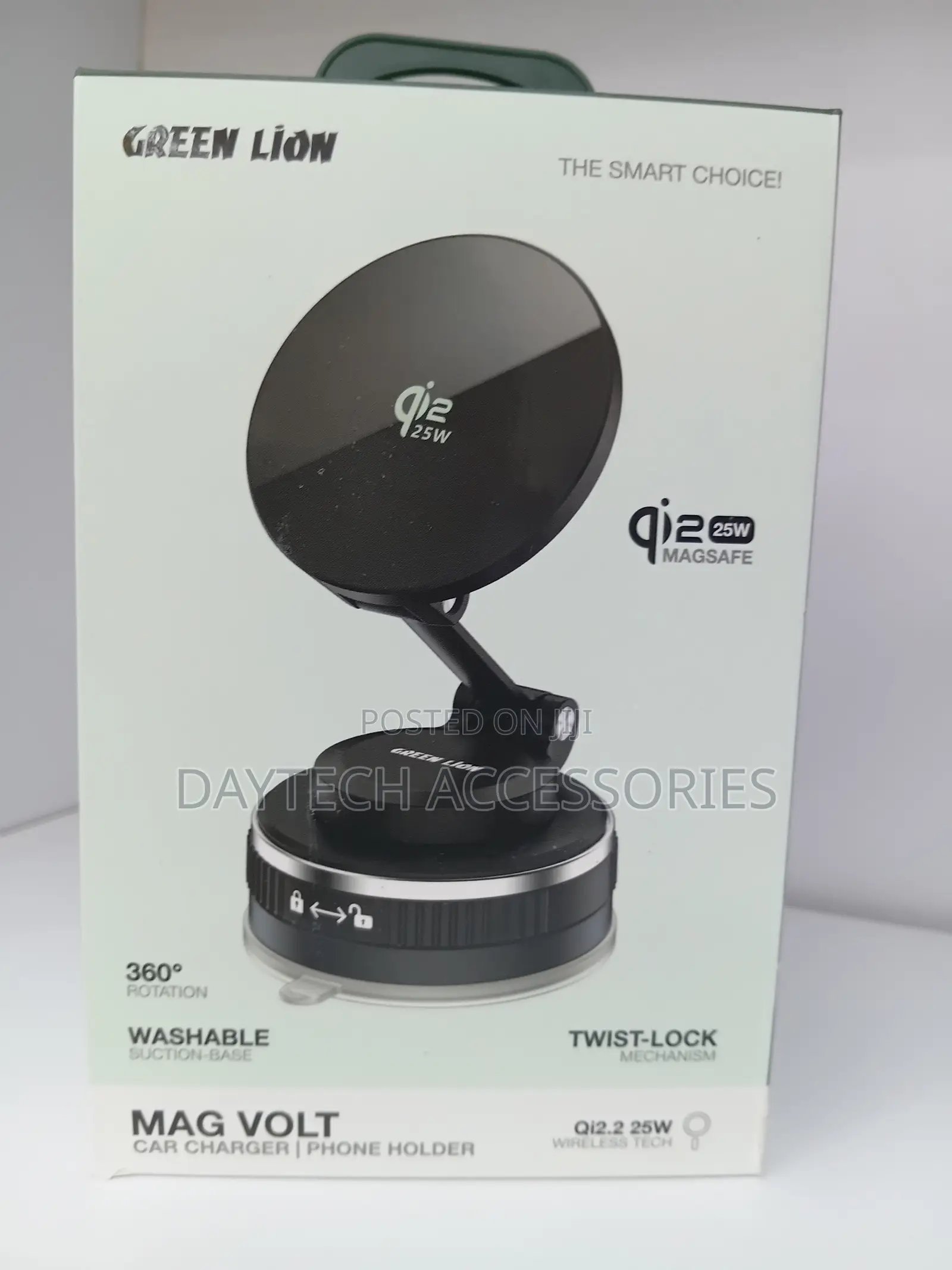 Green Lion Wireless Magnetic Car Charger MAG VOLT GWC-14 - Black