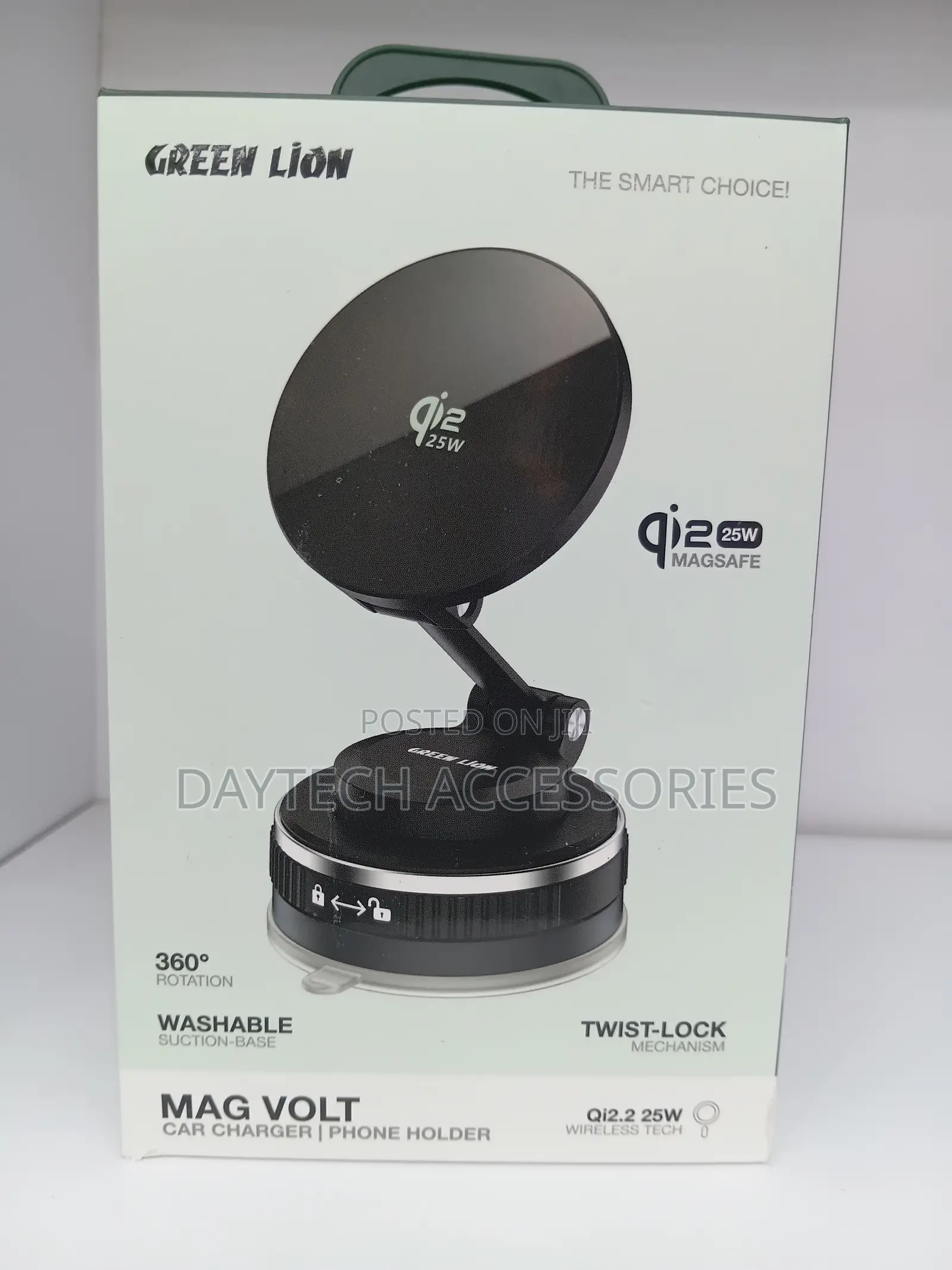 Green Lion Wireless Magnetic Car Charger MAG VOLT GWC-14 - Black