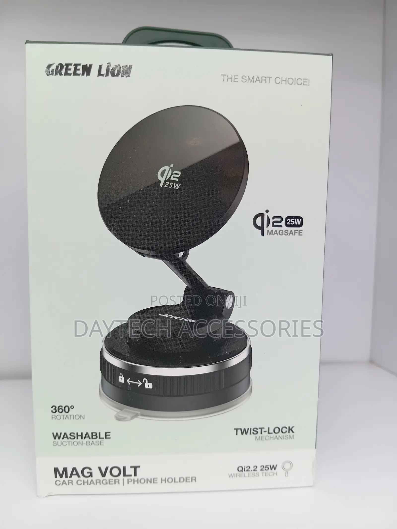 Green Lion Wireless Magnetic Car Charger MAG VOLT GWC-14 - Black