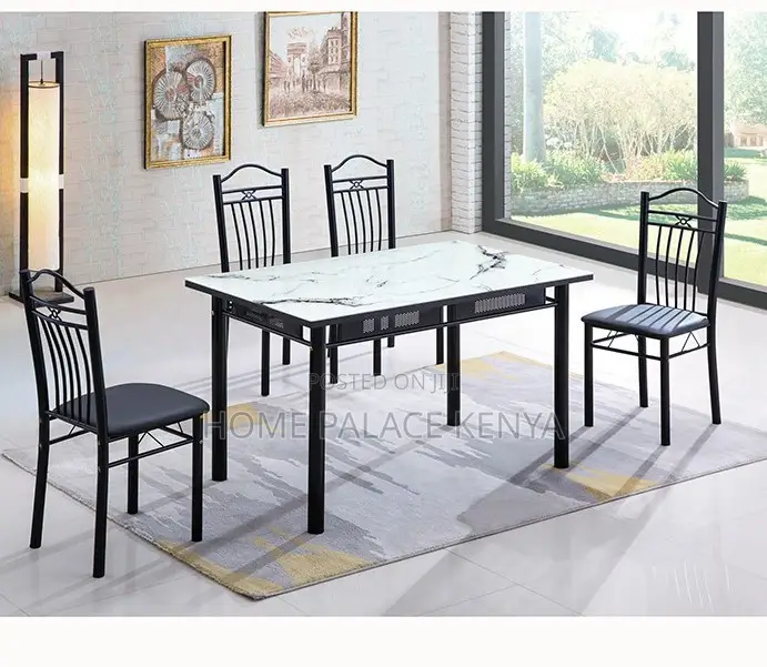 Dining Set: French Style Glass and Metallic Set