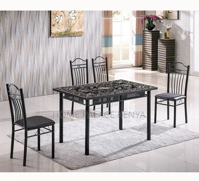 Dining Set: French Style Glass and Metallic Set