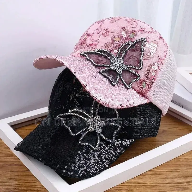 Fashion Mesh Women's Baseball Cap Breathable Black Rhinestone Sun Hat