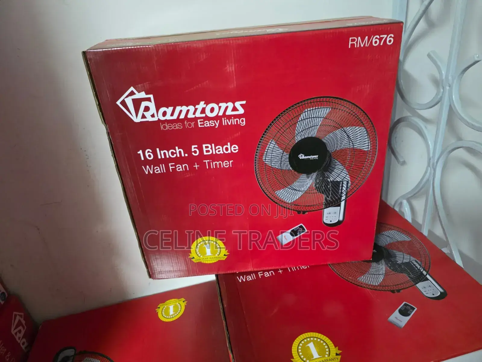 Ramtons 16 Inch Wall Fan With Remote