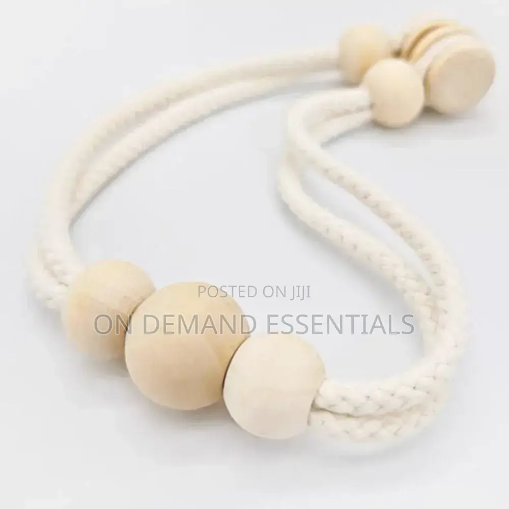 2Pcs Nordic Magnetic Curtain Binding Strap Solid Wood Woven