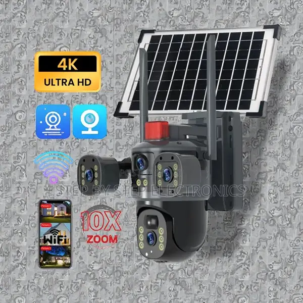 V380 Pro 20mp 4g PTZ Indoor Outdoor Security Triple Lens Solar Camera