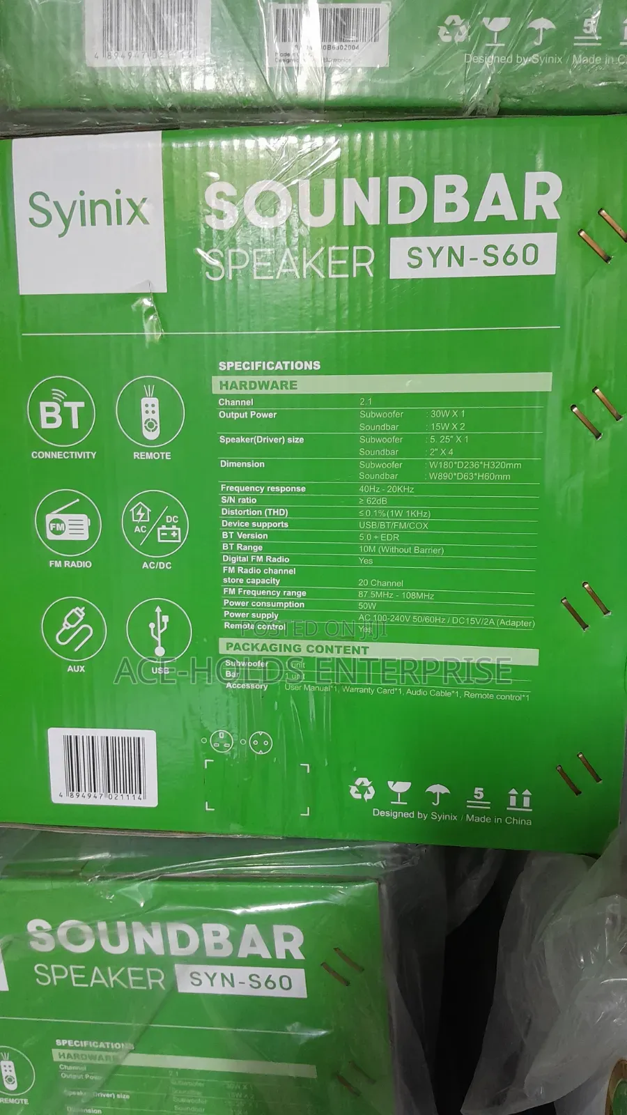 SYN-S60 - Syinix 2.1ch Soundbar Speaker System (60 Watts)