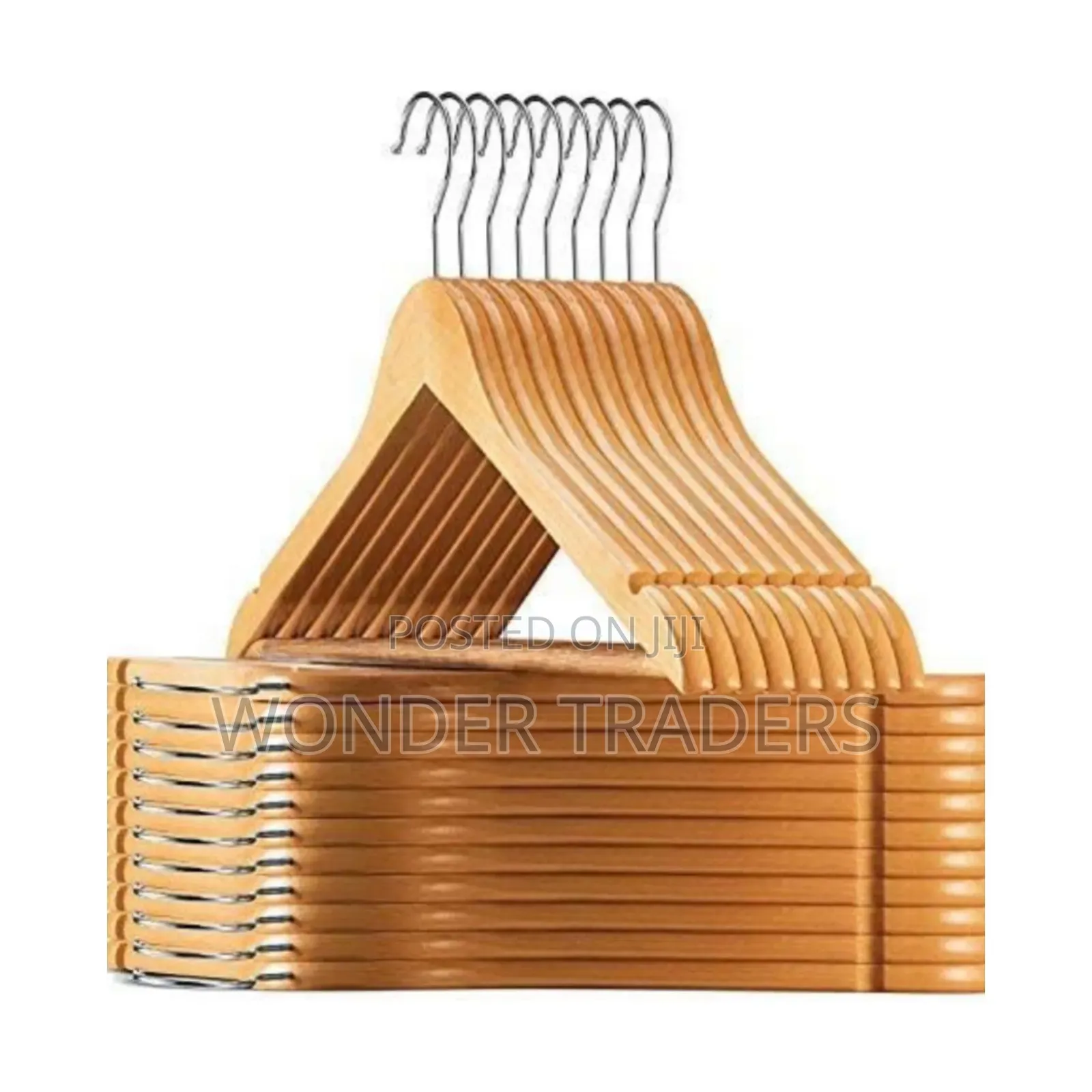 *Wooden Clothes Hangers - Set of 10 Pieces