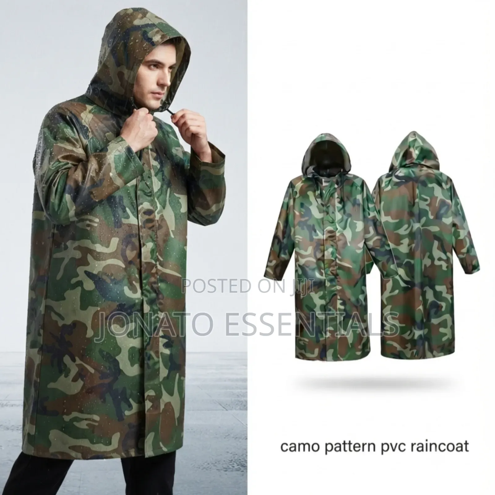 Heavy Duty Camouflage Raincoat Waterproof Poncho Rain Coat