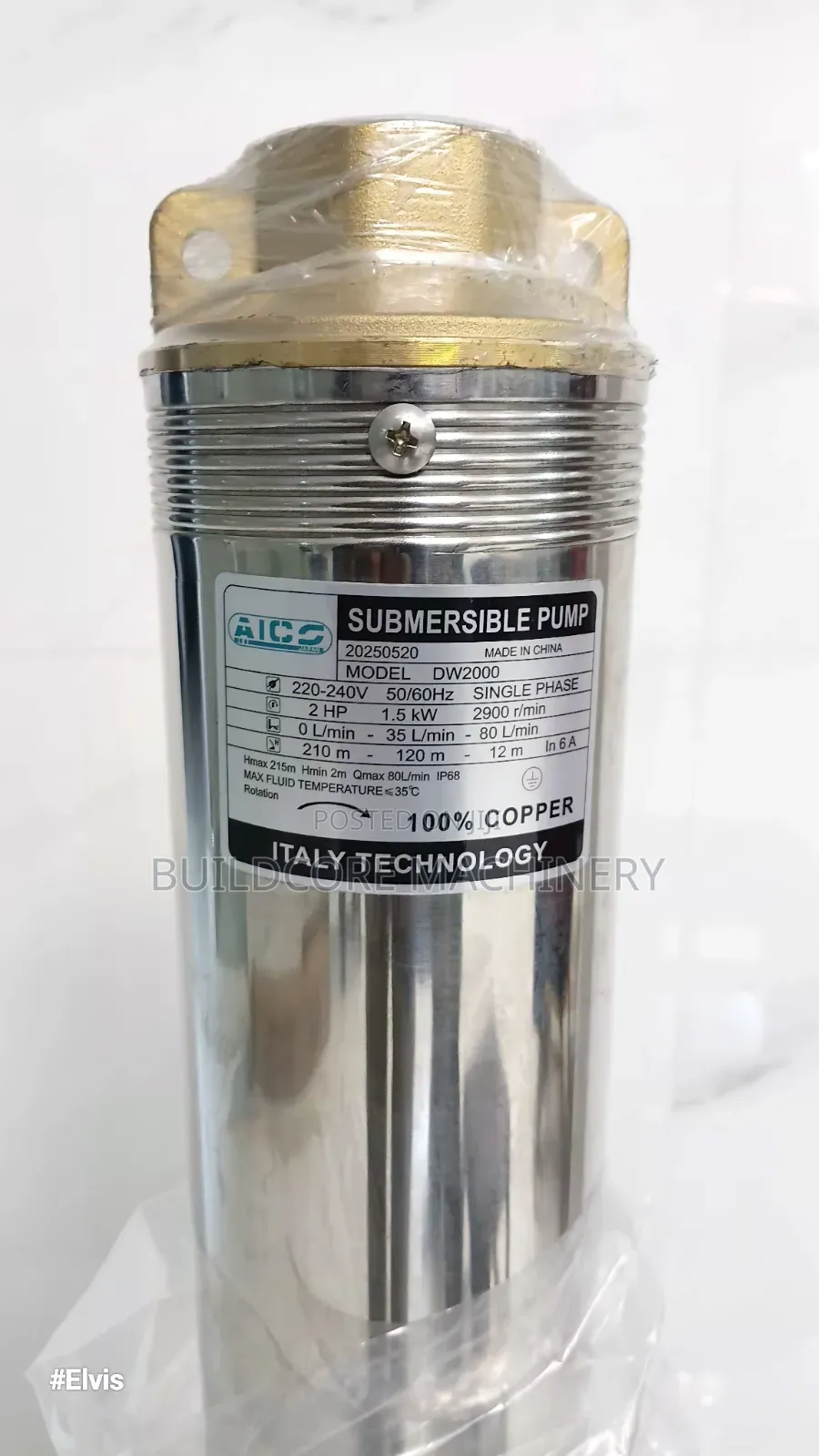 2hp 1.5kw Aico Japan Deep-Well Submersible Pump
