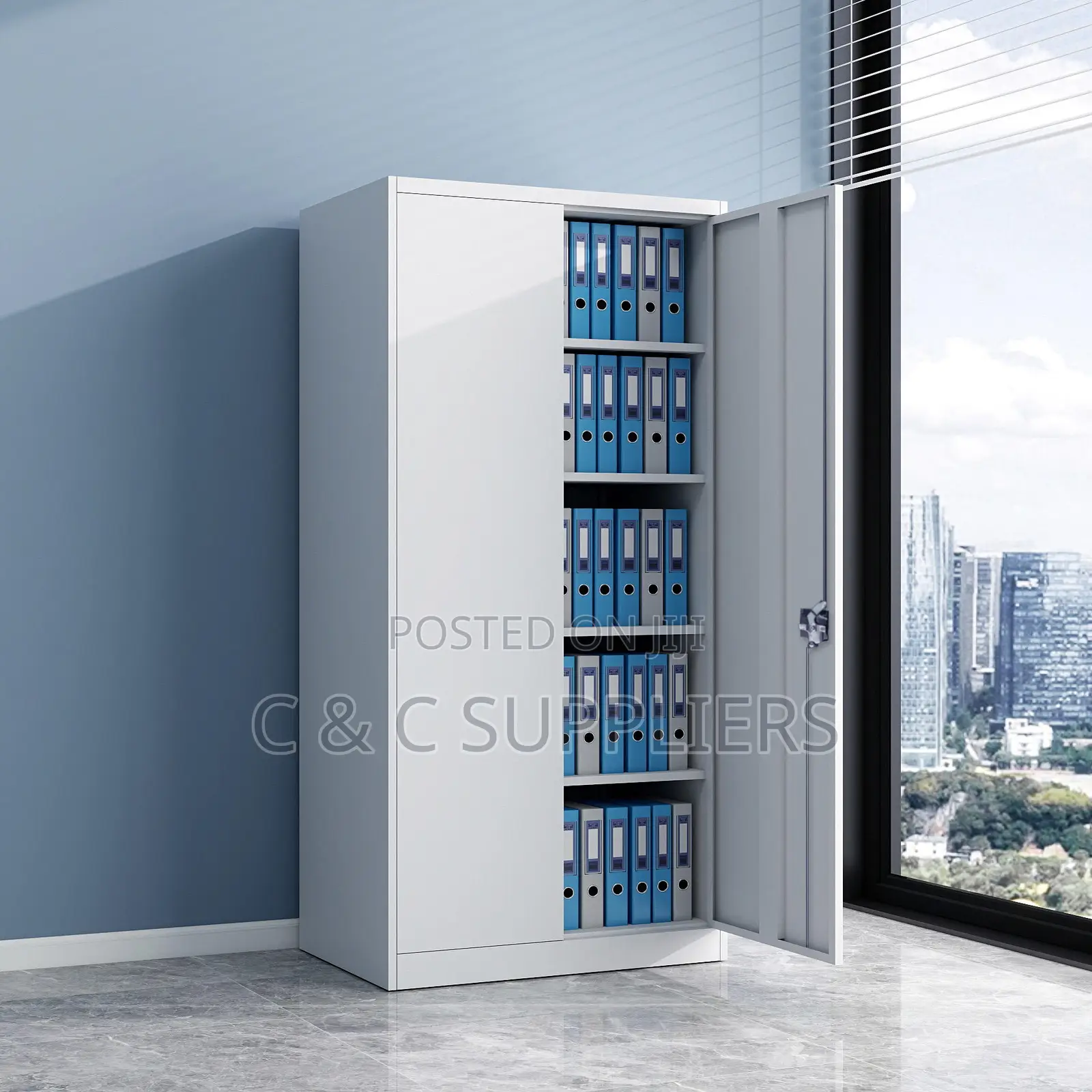 2-Door Full White Metallic Cabinet