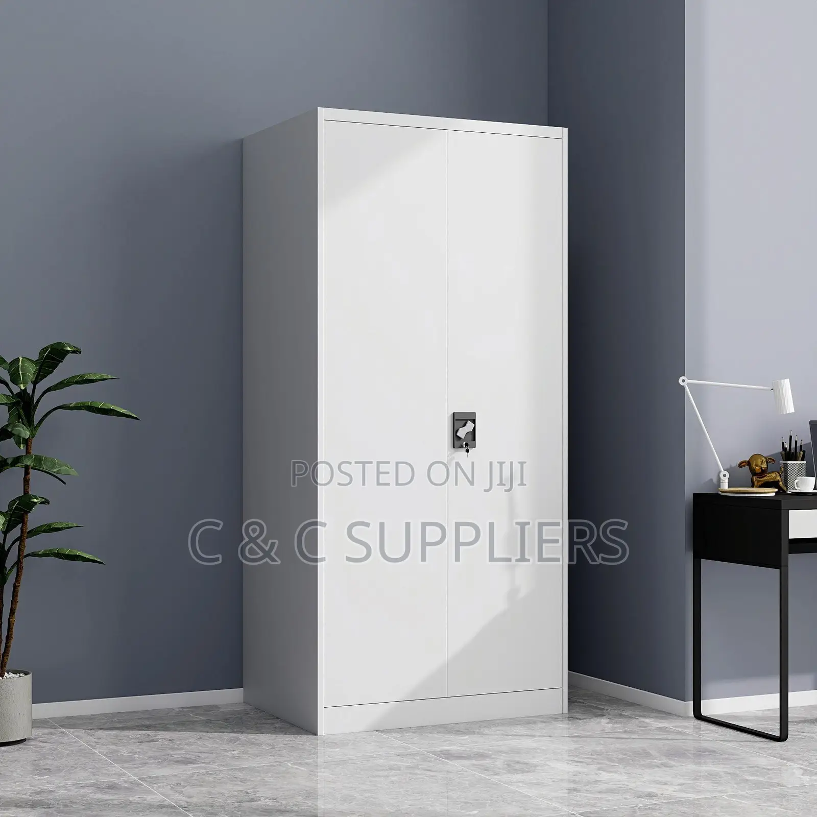 2-Door Full White Metallic Cabinet