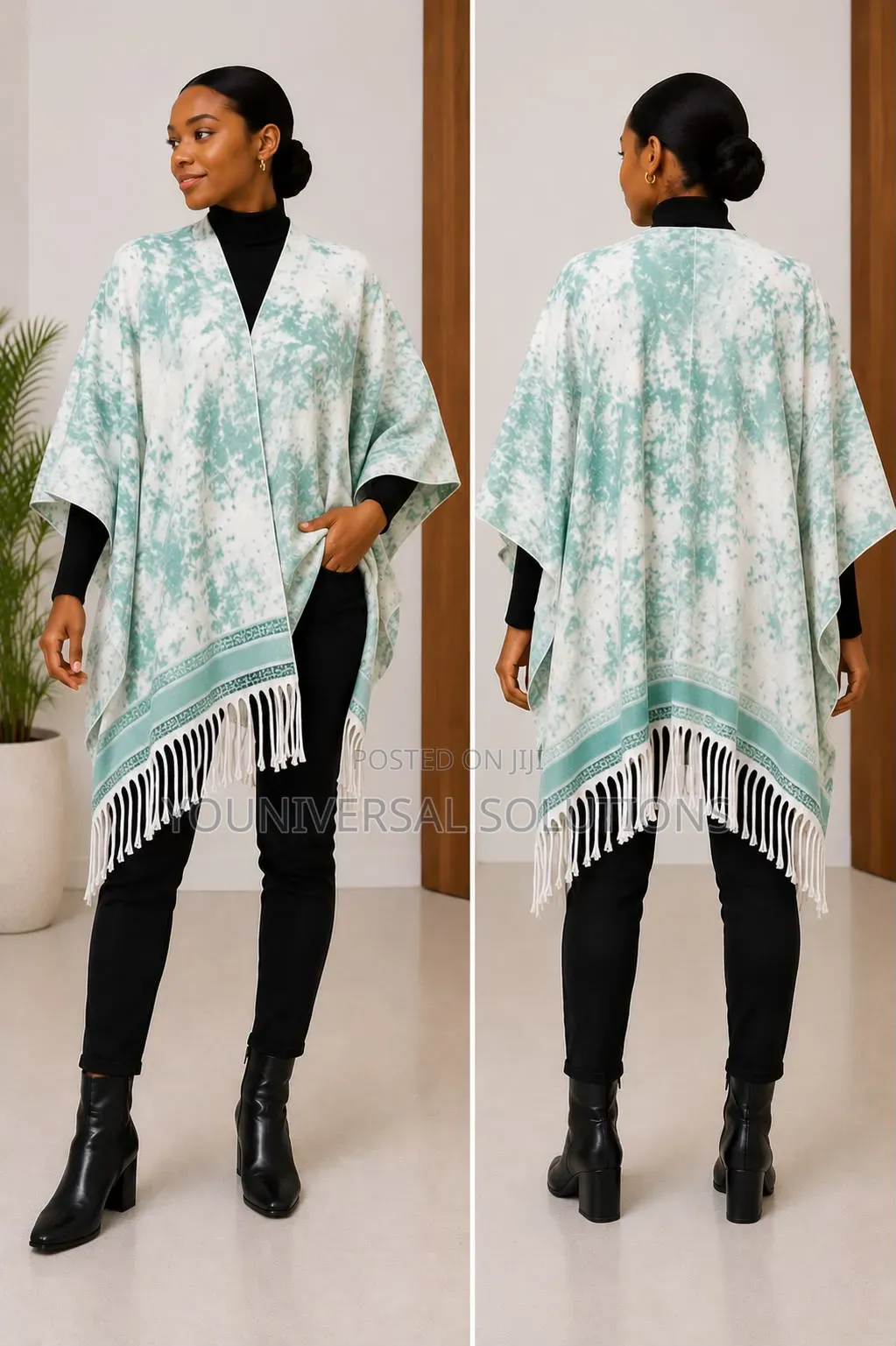 Ladies Poncho Heavy Cashmere and Woolen