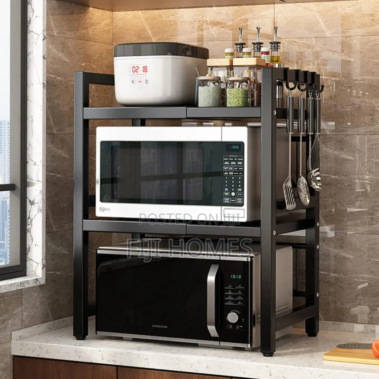 EXPANDABLE Metallic High Quality Modern Microwave Stand