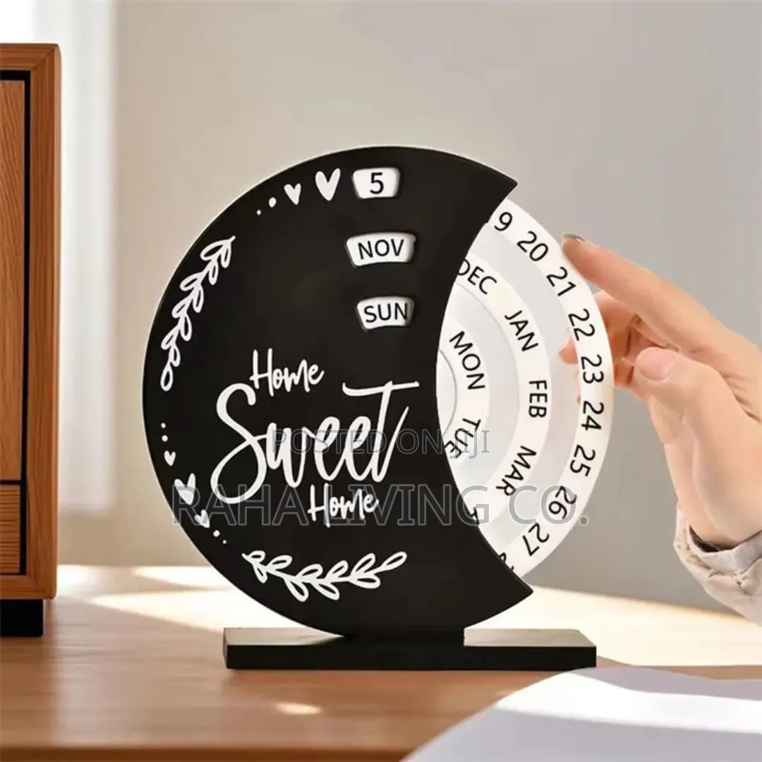 Perpetual Wooden Block Calendar for Home Office Desk