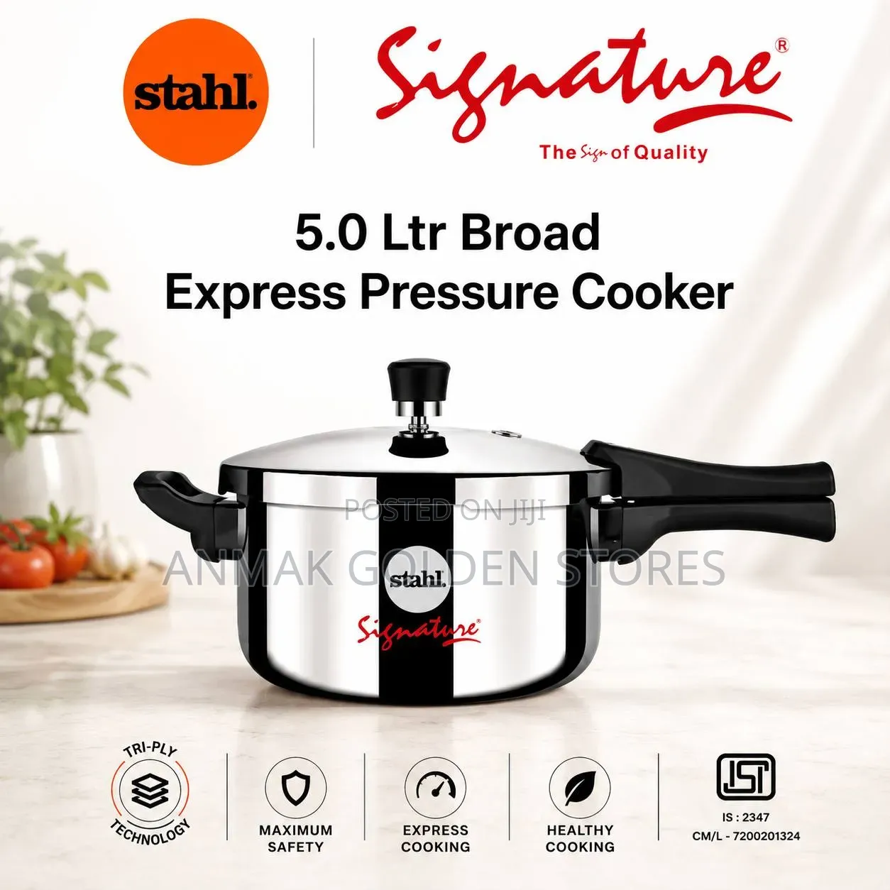 Stahl(Signature)
Express Pressure Cooker
5.0 LTR Broad