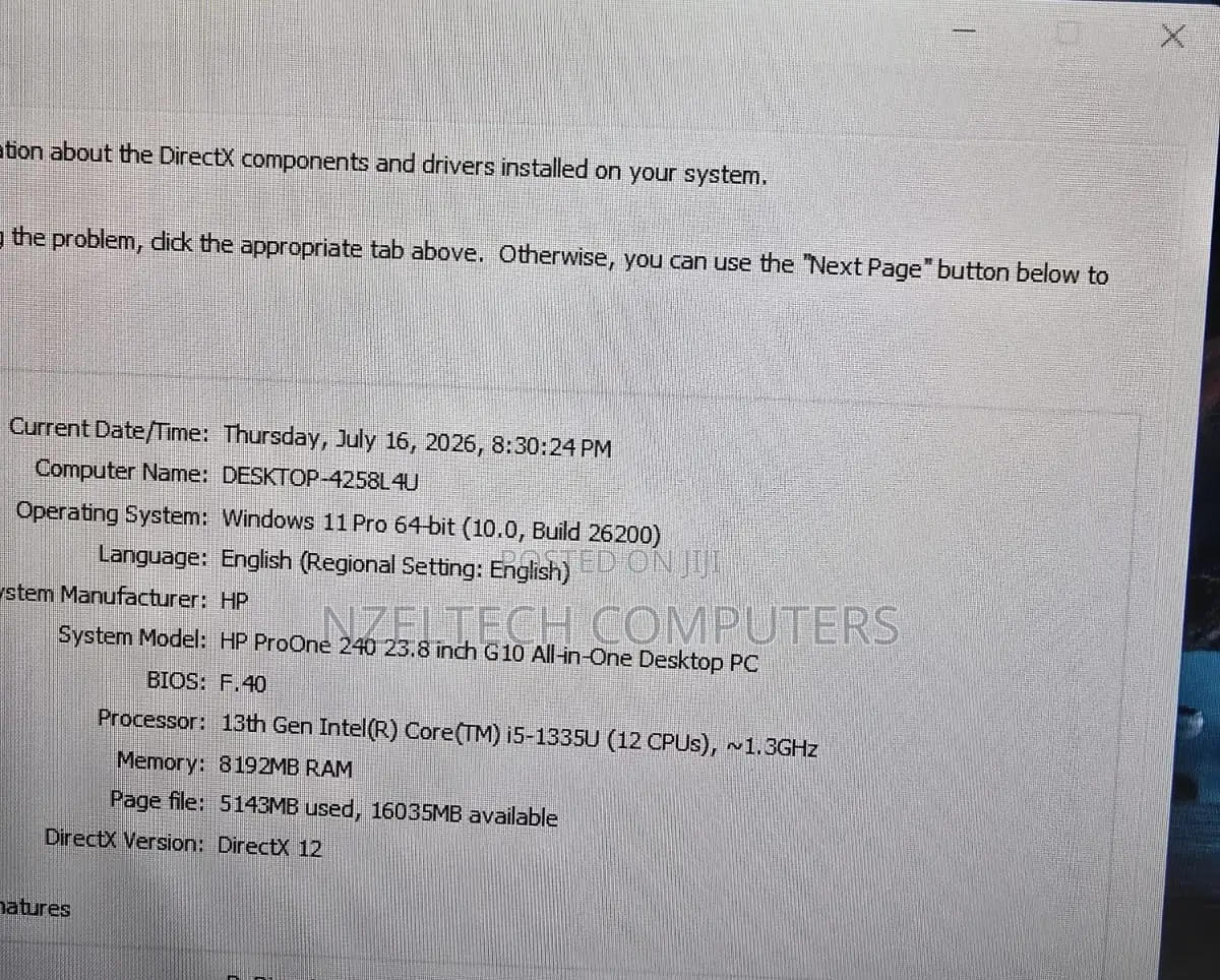 HP ProOne 240 G10 All-in-One 8GB Intel Core i5 SSD 512GB