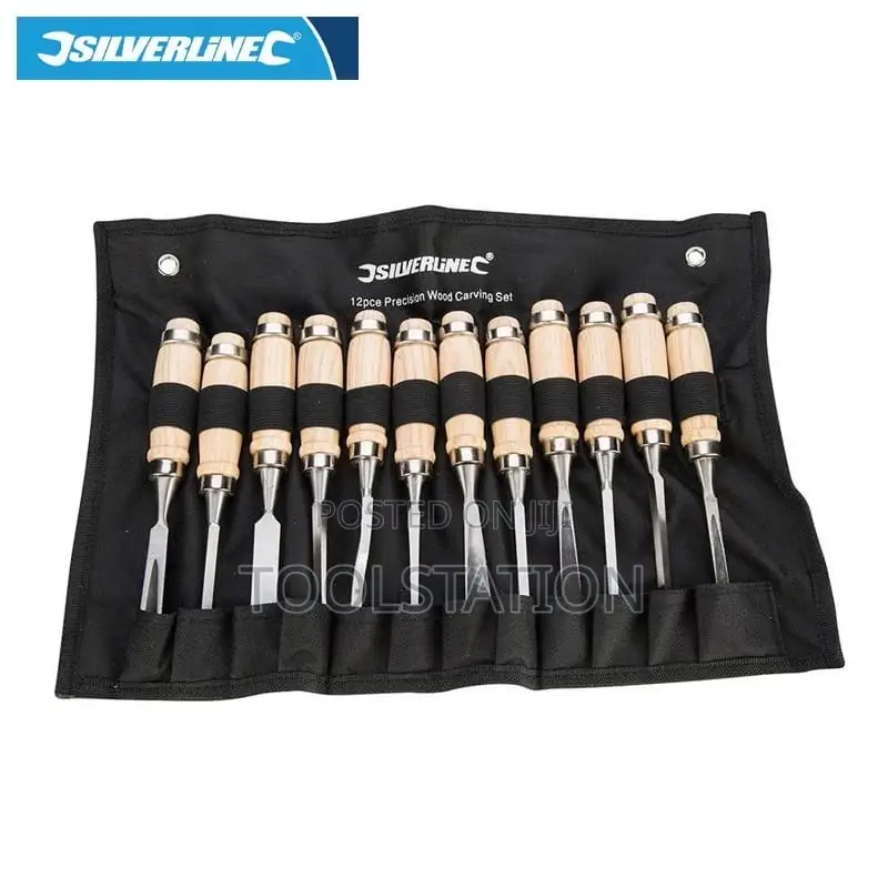 Wood CHISEL CARVING 8” 12PC SET SILVERLINE High Quality H/Duty