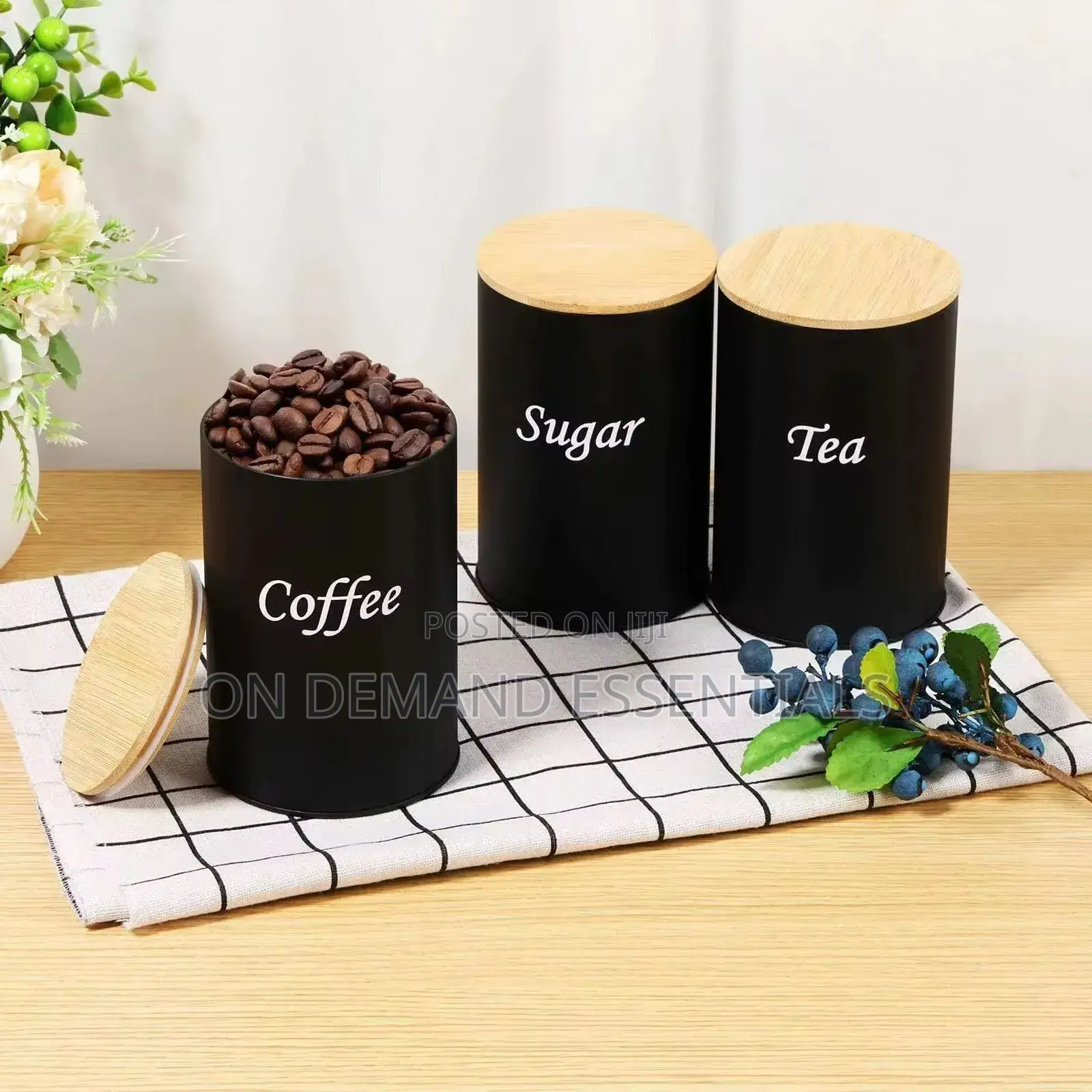 3 PCS Set Airtight Canister With Bamboo Lid