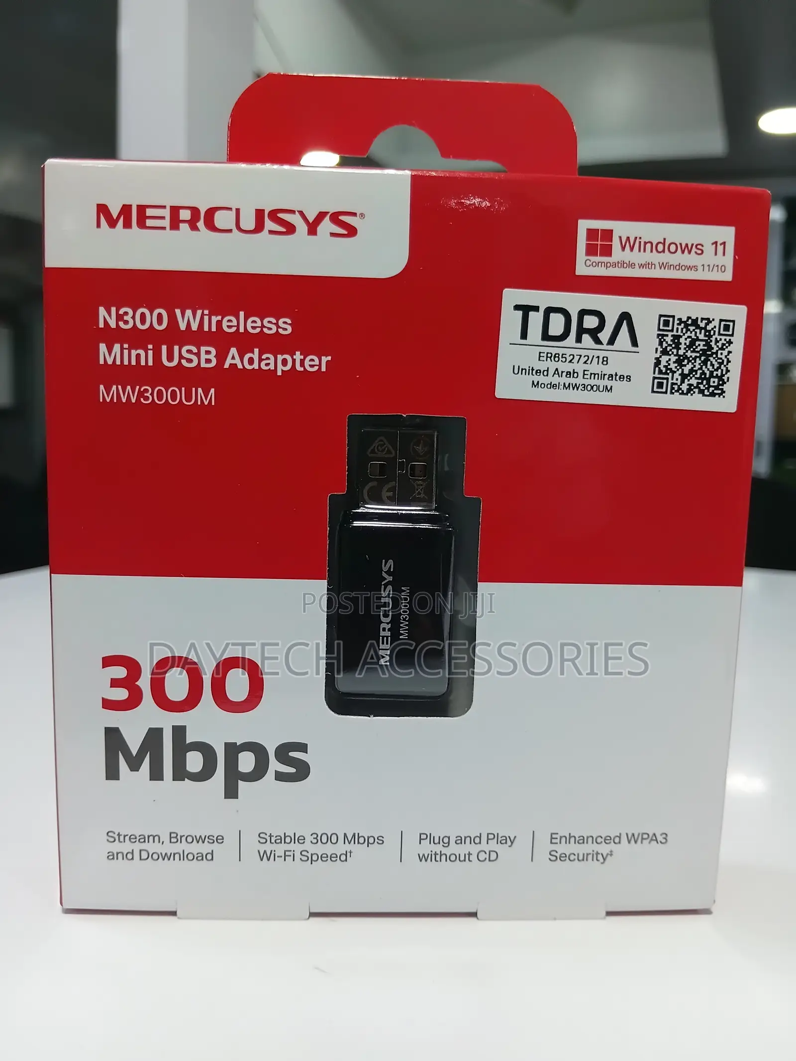 MERCUSYS Wi-Fi Dongle N300 USB Wi-Fi Adapter for PC/Desktop/Laptop