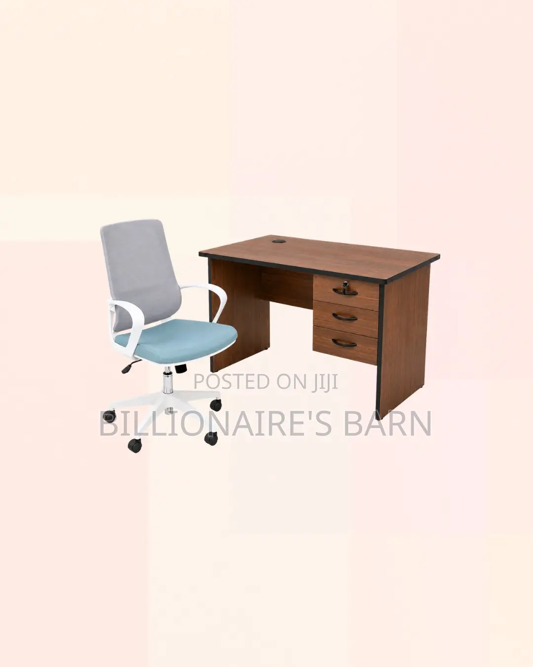Practical 1m Desk and Mid-Back Ergonomic Mesh Chair for Daily Work